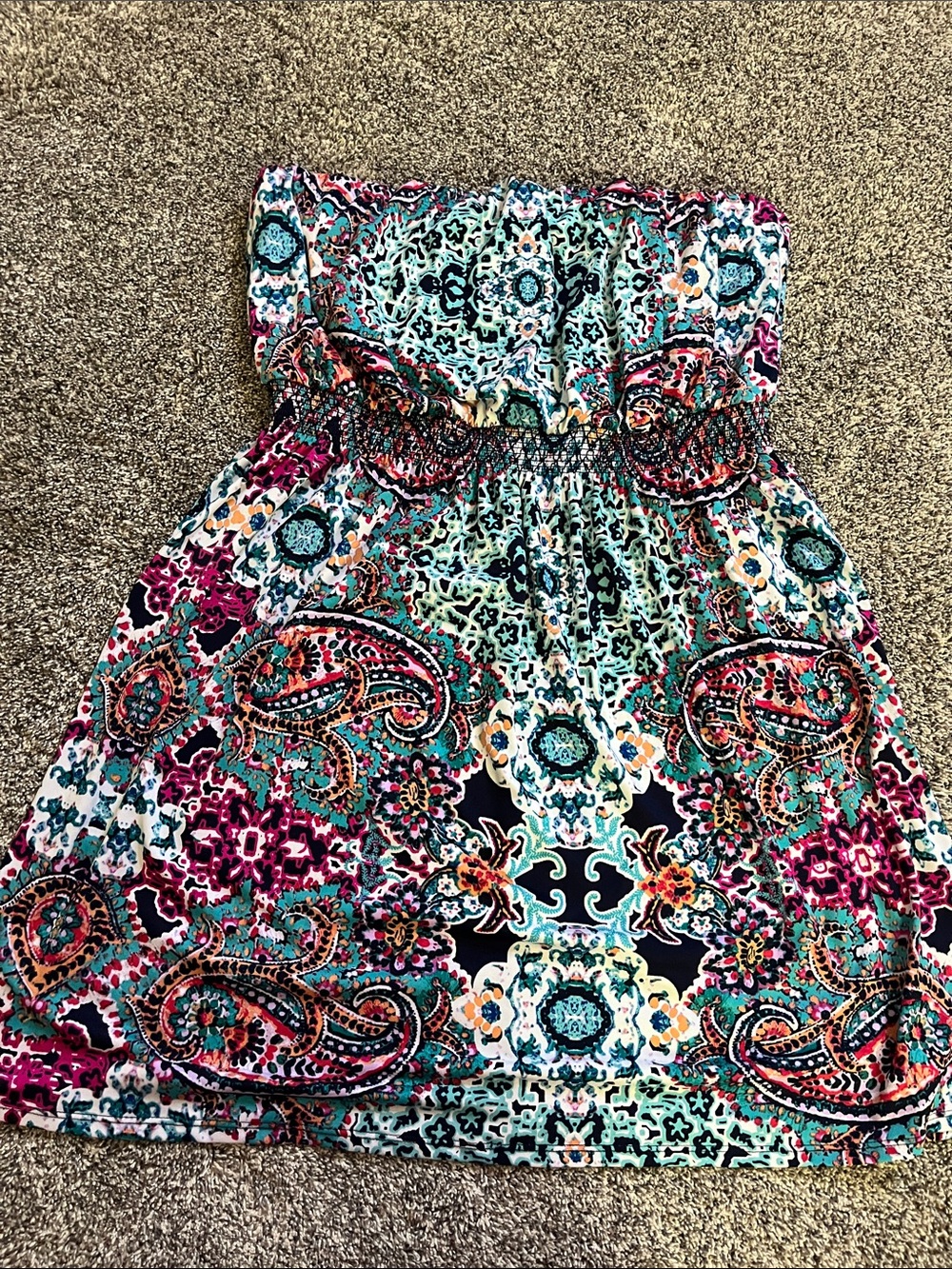 Maurices Colorful Strapless Dress Bold Print